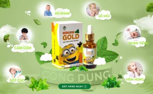 Dầu húng chanh lên men Minion Gold, hỗ trợ điều trị sốt, ho hen, cảm cúm