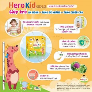 Hero Kid Gold, giúp tăng cường hấp thu canxi, hỗ trợ giúp xương chắc khỏe